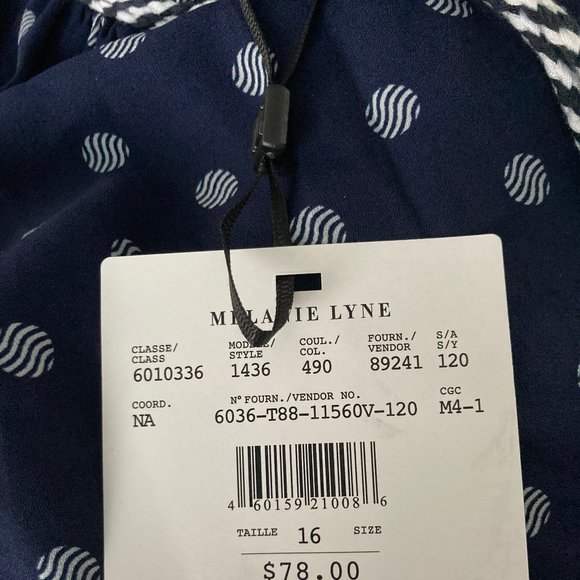 MELANIE LYNE: Polka Dot Print Top - navy - Picture 5 of 6